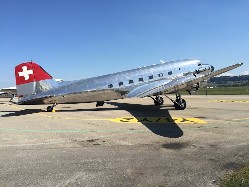 A classic silver Swissair aircraft representing reach and reliability